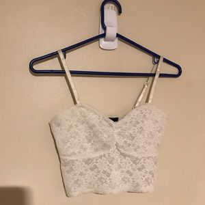 Cream/off white lace crop top Forever 21